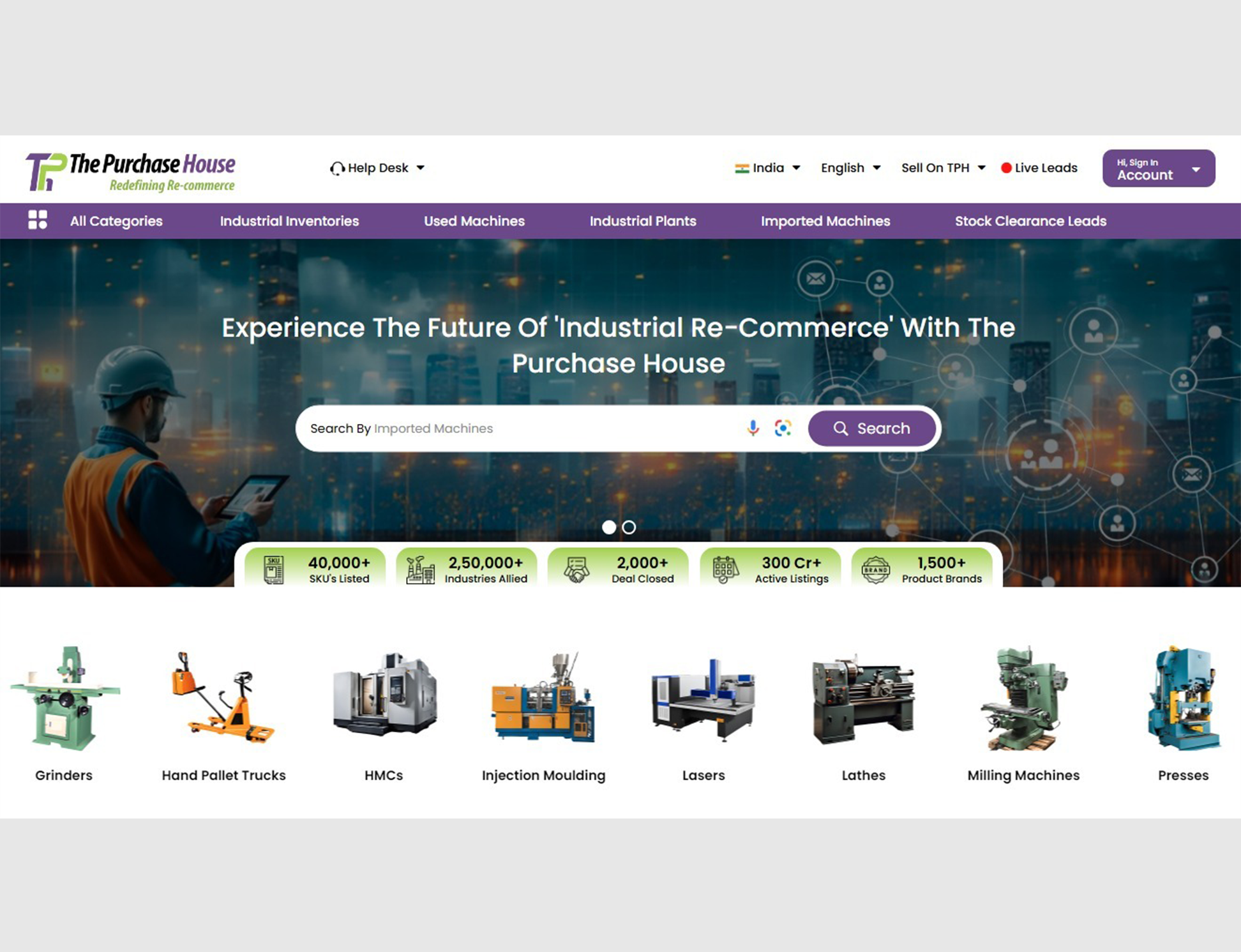 The-Purchase-House-homepage-showcasing-machines